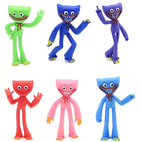 6 unids/set Huggy Wuggy juguete de peluche de amapola Playtime Personaje, peluche suave juego de terror alrededor de la muñeca, para niños y fans