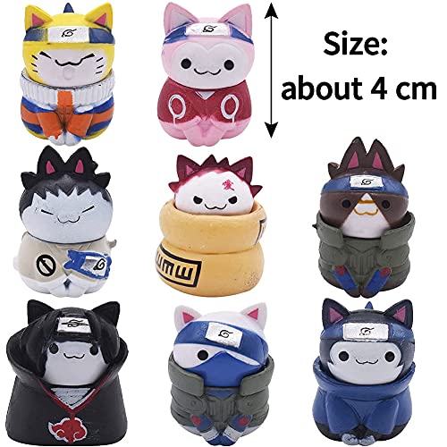 8 PCS Ninja Mini Figuras, Gato Ninja Cake Topper Cake Decoración Mini Juguetes Baby Shower Fiesta de Cumpleaños Pastel Decoración Suministros