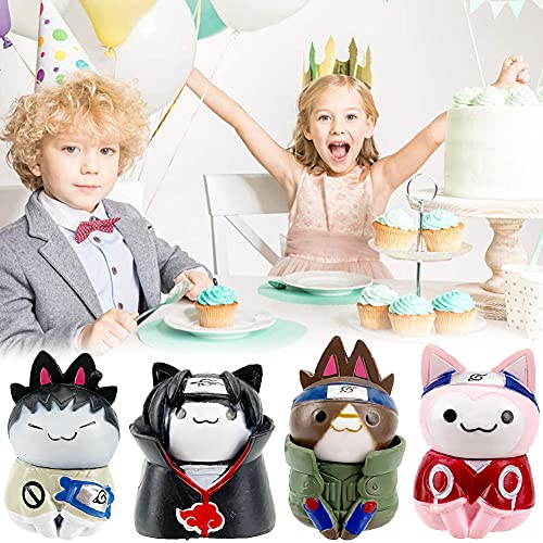 8 PCS Ninja Mini Figuras, Gato Ninja Cake Topper Cake Decoración Mini Juguetes Baby Shower Fiesta de Cumpleaños Pastel Decoración Suministros