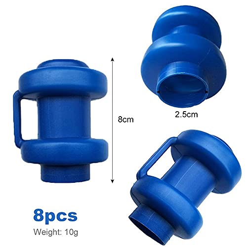 8 Piezas Tapas de Trampolín, Tapas para Los Extremos de la Cama Elástica, Tapa de Trampolín Azul, Tapas de Poste de Trampolín, 25 MM, Adecuado para Accesorios de Trampolín