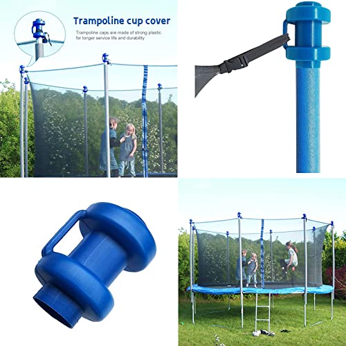 8 Piezas Tapas de Trampolín, Tapas para Los Extremos de la Cama Elástica, Tapa de Trampolín Azul, Tapas de Poste de Trampolín, 25 MM, Adecuado para Accesorios de Trampolín