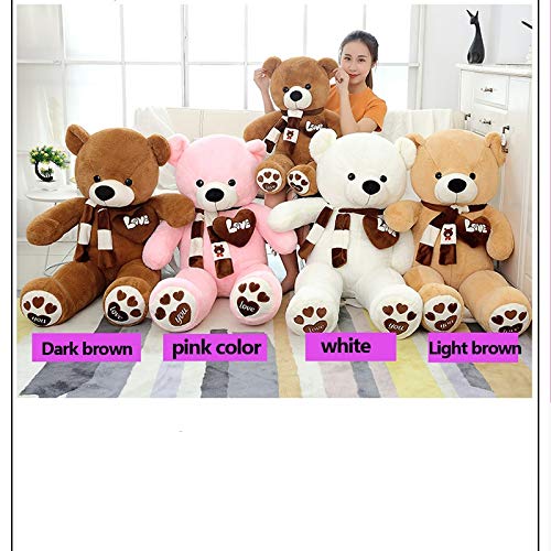 80-100cm 1m Lleno Gigante Osos de Peluche Grandes Animales de Peluche Juguetes Fiesta Rosa Regalo de cumpleaños para niños Almohada Suave Muñecas Peluches de Peluche 80CM D