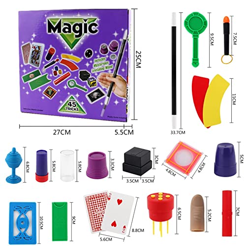 Ablerfly Kit de Trucos de Magia, Juego de Magia para niños, Trucos de Magia, niños y niñas Mayores de 6 años, Incluido un Juguete de Varita mágica para Rendimiento mágico