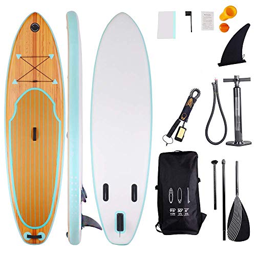 AJH Tabla de Paddle Surf Inflable Surf Stand Up Pad Paddleboard Isup Surf Wakeboard Kayakboat 9'6"* 30" * 6"Tabla de Paddle Sup Inflable Stand Up Pesca y Accesorios