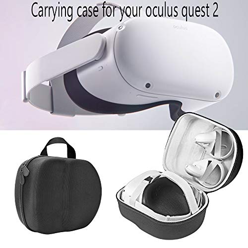 Akaigu Oculus Quest - Funda de viaje para auriculares y controladores de videojuegos de realidad virtual todo en uno, color negro