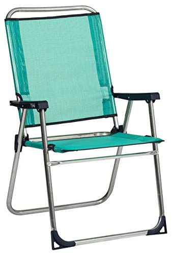 Alco-637ALF-0030 Sillón Fijo Seguridad Respaldo Alto, fibreline, Solido, Color Azul Verdoso, 86x58x8.5 cm (1-637AZ)