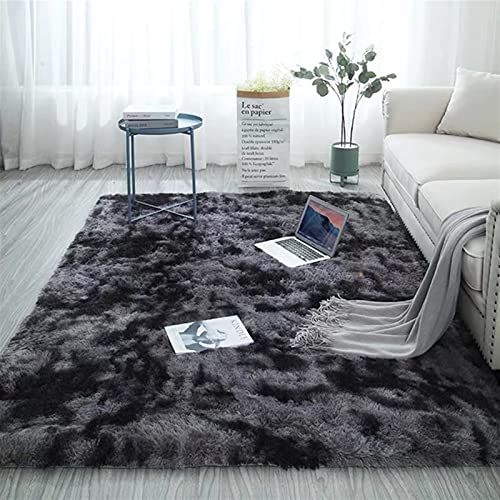 Alfombra Alfombra de felpa para sala de estar Alfombra mullida Cuarto de cama Grueso Alfombras Suelo Gris suave alfombras corbata Teñido Velvet Niños Mat Salón ( Color : Style07 , Size : 60x120cm )