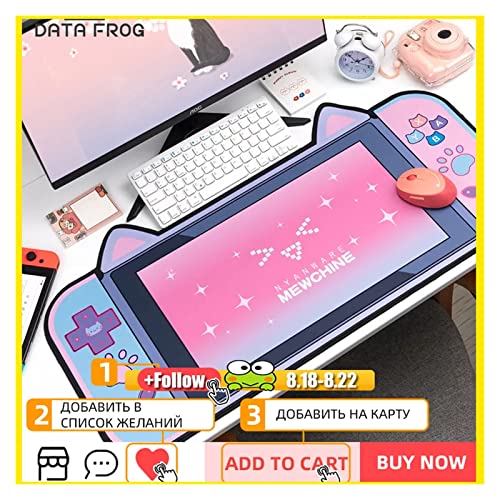 Alfombrilla de ratón Lindo gato oreja grande alfombrilla de ratón computadora escritorio escritorio escritorio gran jugador mousepad rosa niña dibujos animados kawaii accesorios de juego Alfombrilla d