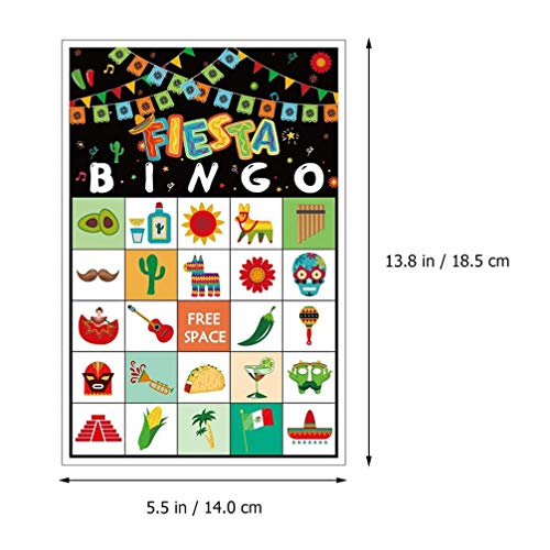 Amosfun 1 Conjunto de Juego de Bingo de Dibujos Animados Bingo Juego de Tarjeta de Reconocimiento de Aprendizaje de Bingo Juego de Papel de los Niños de Preescolar Juguete Educativo Antiguo (Negro)