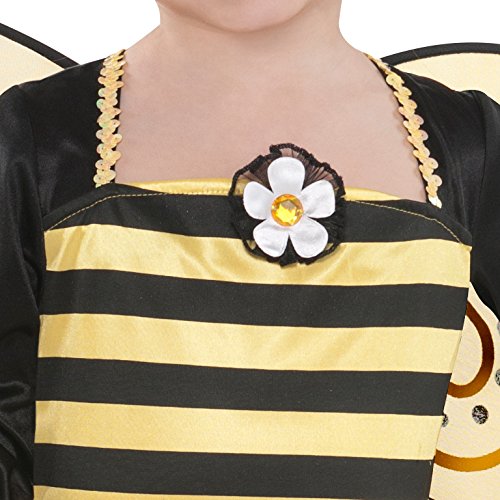 amscan 10132303 - Vestido de abeja con tutú, alas, varita y boppers para niñas de 3 a 4 años, 1 unidad