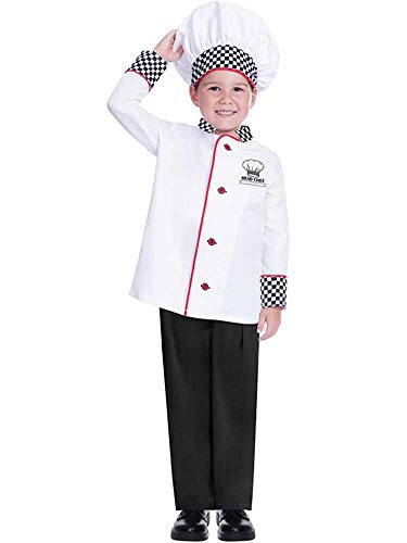 amscan 9906412 Disfraz de chef infantil (4-6 años), unisex, para niños, color blanco