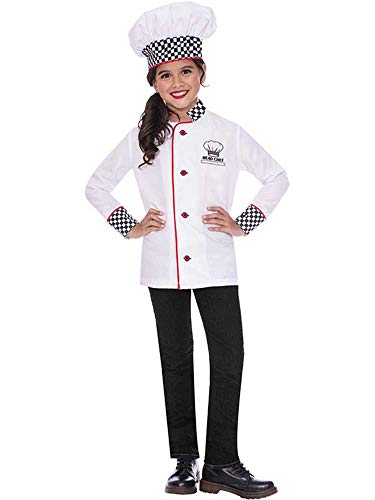 amscan 9906412 Disfraz de chef infantil (4-6 años), unisex, para niños, color blanco