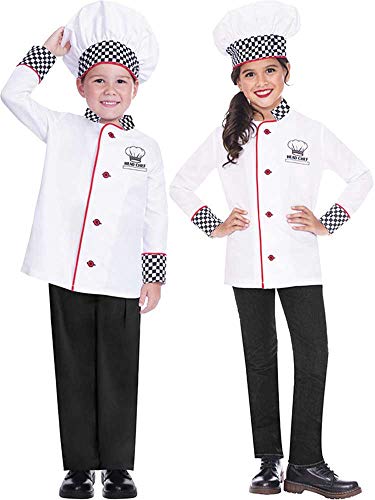 amscan 9906412 Disfraz de chef infantil (4-6 años), unisex, para niños, color blanco