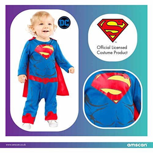 amscan 9906714 Warner Bros - Disfraz de Superman (18-24 meses), unisex, color azul