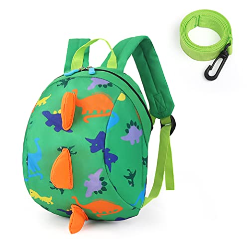 ANLUMA Mochila para Niños, Infantil de Anti Perdidos Cuerdas Mochila, Primaria Pequeña Guardería Mochila para Niño Niña de 2-6 Años (Verde,20*12* 26CM )