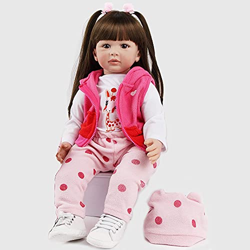 antboat 24 Pulgadas 60 cm Muñecas Reborn Bebé Niña Silicona Blanda Vinilo Hecho a Mano Juguetes para Recién Nacidos Bebe Reborn Dolls