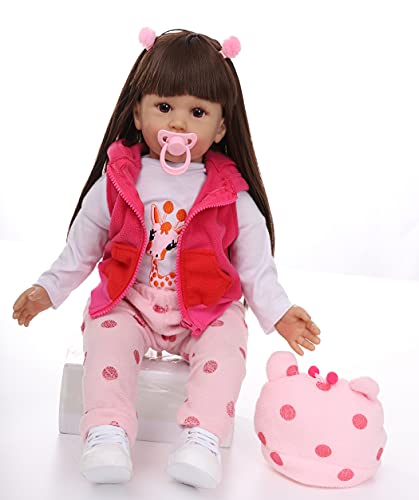 antboat 24 Pulgadas 60 cm Muñecas Reborn Bebé Niña Silicona Blanda Vinilo Hecho a Mano Juguetes para Recién Nacidos Bebe Reborn Dolls