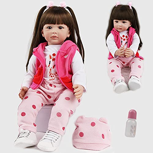 antboat 24 Pulgadas 60 cm Muñecas Reborn Bebé Niña Silicona Blanda Vinilo Hecho a Mano Juguetes para Recién Nacidos Bebe Reborn Dolls