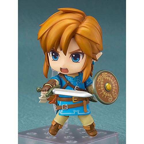 Aoemone The Legend of Zelda: Breath of The Wild Link Q Versión Nendoroid Toy con Accesorios Y Articulaciones Móviles Modelo De Personaje De Anime Figuras De Acción Coleccionables De Juguete Adornos