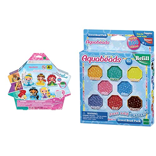 Aquabeads 31606 Disney Princess Dazzle Set Juego + 79178 Pack Abalorios joya