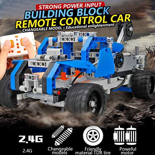 ASD Coche De Control Remoto Construye Tu Propio Kit De Bloque De Construcción DIY 2,4 GHz Completo Funcional Mando A Distancia Recargable Coche RC Block Buggy Construcción De Montaje Eléctrico