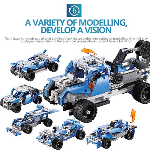 ASD Coche De Control Remoto Construye Tu Propio Kit De Bloque De Construcción DIY 2,4 GHz Completo Funcional Mando A Distancia Recargable Coche RC Block Buggy Construcción De Montaje Eléctrico