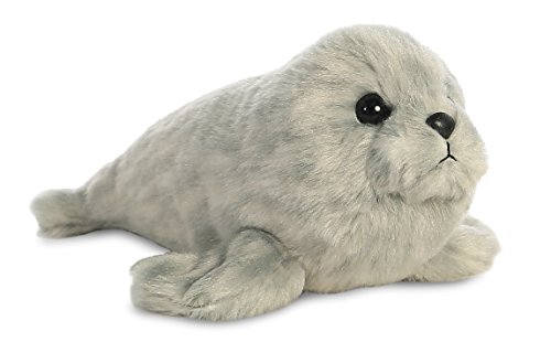 Aurora Foca de Peluche, colección Mini Flopsie, Color Gris, 21 cm (31720)