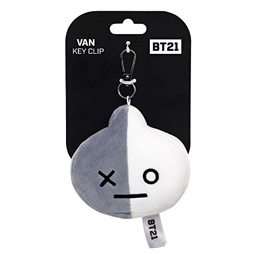 Aurora World 61339 Van BT21 - Llavero con Clip, Color Gris/ Blanco