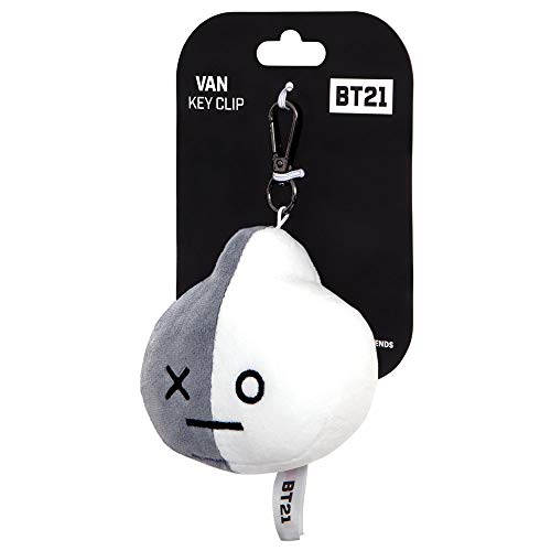 Aurora World 61339 Van BT21 - Llavero con Clip, Color Gris/ Blanco