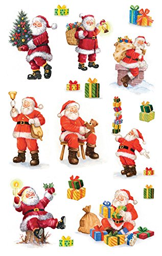 Avery 52624 pegatinas de Navidad, Papá Noel, materiales de papel con brillo, 2 hojas, 30 Etiqueta