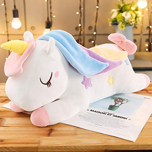 AYQX 40-100cm Almohada Colorida de Pegaso Ángel Unicornio Juguetes de Peluche muñecas para niños Regalo de cumpleaños día Regalos Cojines para sofá 80cm A