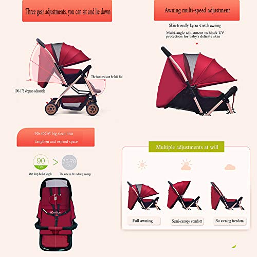 Baby trolley Cochecito Ligero, Cochecito Paraguas con Sistema de Seguridad de 5 Puntos y Asiento reclinable de múltiples Posiciones, Mochila Plegable y Plegable, Canasta Grande para almacenaje, toldo