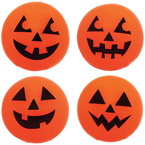 Baker Ross AX363 Pelotas Hinchables Calabaza Luminosa - Paquete De 4, Regalos De Fiesta De Halloween Para Niños Y Juguetes Al Aire Libre