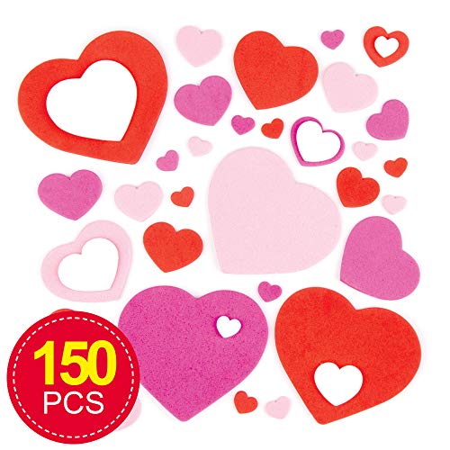 Baker Ross- Corazones de Espuma Autoadhesivos (Pack de 15). Decoraciones y Adornos para Manualidades y Artesanía para el Día de San Valentín o el Día de la Madre