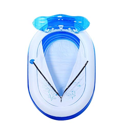 Bañera Plegable Plegable SPA Adultos Inflable bebés Engrosada niños Plegable Azul (Color : Azul)