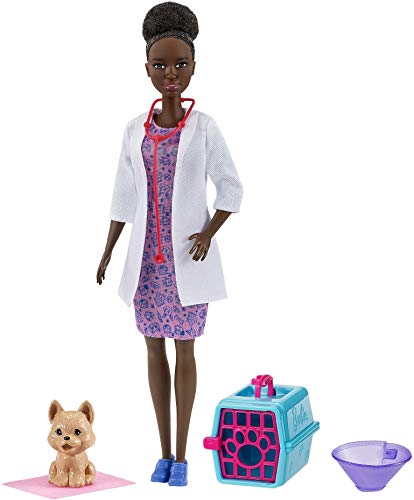 Barbie Pet Vet Morena Muñeca (30,40 cm) y figura de perro - ¡Puedes ser cualquier cosa!