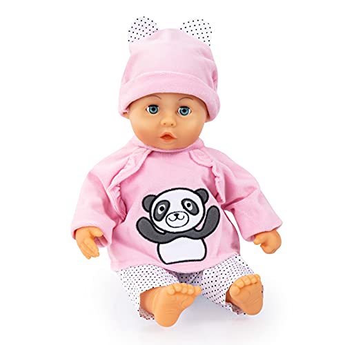 Bayer Design-Ropa 33 a 38 cm, accesorios para muñeca, pantalones, top y gorra, conjunto, traje con oso panda, color surtido, (83884AA)