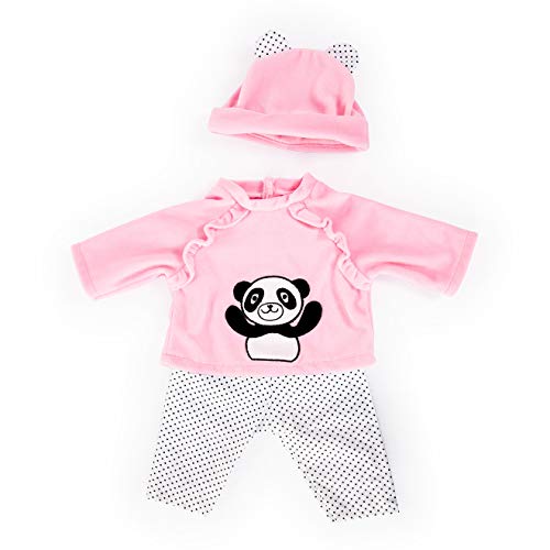 Bayer Design-Ropa 33 a 38 cm, accesorios para muñeca, pantalones, top y gorra, conjunto, traje con oso panda, color surtido, (83884AA)