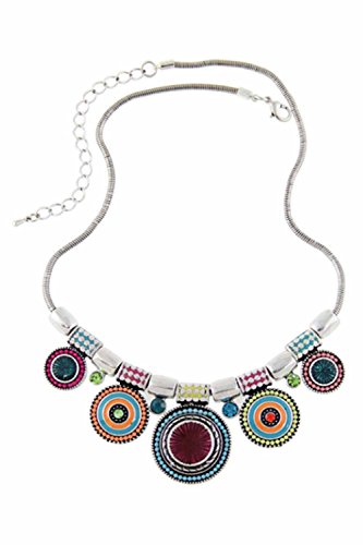 Beauneo Collar de estras de aleacion de Bohemia de Multicolor para Mujeres