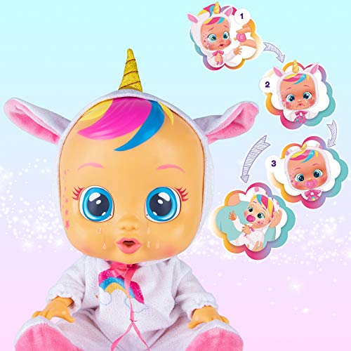 Bebés Llorones Fantasy Dreamy Unicornio Muñeca Interactiva Que Llora De Verdad + Minnie Muñeca Interactiva Que Llora De Verdad con Chupete Y Pijama De Minnie, Muñeco para Niñas Y Niños + 18 Meses