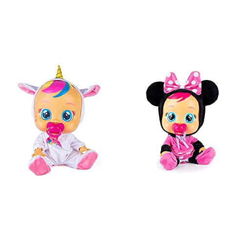 Bebés Llorones Fantasy Dreamy Unicornio Muñeca Interactiva Que Llora De Verdad + Minnie Muñeca Interactiva Que Llora De Verdad con Chupete Y Pijama De Minnie, Muñeco para Niñas Y Niños + 18 Meses