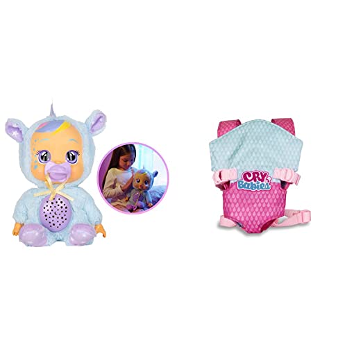 BEBÉS LLORONES Goodnight Starry Sky Jenna | Suave muñeca quitamiedos para Dormir, Que llora lágrimas LED, Proyecta Cielo de Estrellas con Música Relajante + Portabebés