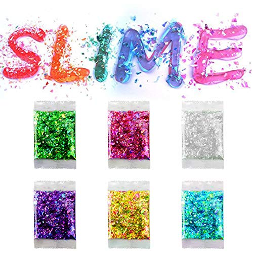 BELIOF 62 piezas Slime Kit para niños Juguetes Slime Componentes adicionales Siren Beads Bolas de espuma Seashell Glitter Lentejuelas Candy Confetti Diy Glitter Slime