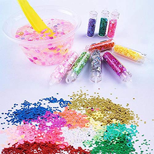 BELIOF 62 piezas Slime Kit para niños Juguetes Slime Componentes adicionales Siren Beads Bolas de espuma Seashell Glitter Lentejuelas Candy Confetti Diy Glitter Slime