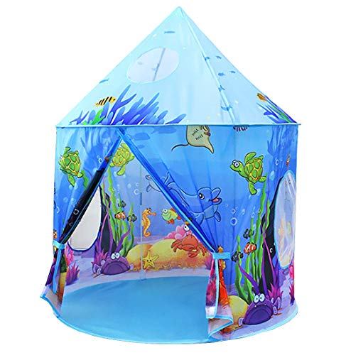 Benebomo Carpas de Juego para niños Carpa para niños del Castillo del océano Azul,Tipi para niños,Carpa para Juegos,Carpa para bebés,Carpa para jardín para niños