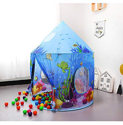 Benebomo Carpas de Juego para niños Carpa para niños del Castillo del océano Azul,Tipi para niños,Carpa para Juegos,Carpa para bebés,Carpa para jardín para niños