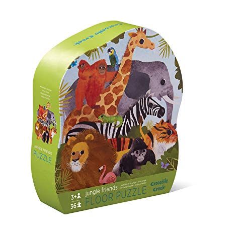 Bertoy- Jungle Friends-Puzzle de Suelo Animals Rompecabezas de Piso, Color Green, 20" x 27" (4076-3)