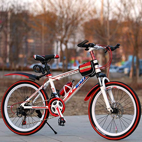 Bicicleta para Niños, Bicicletas Bicicleta de Montaña Bicicleta para Niños Bicicleta al Aire Libre Bicicleta de Carretera para Interiores Adecuado para Niños y Niñas (Color: Rojo, Tamaño: 24 Pulgadas)