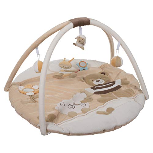 Bieco - Manta para bebé con arco de juegos, diámetro aprox. 90 cm. marrón beige