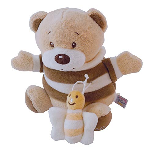 Bieco - Reloj musical de peluche y reloj musical con melodía La-Le-Lu multicolor beige